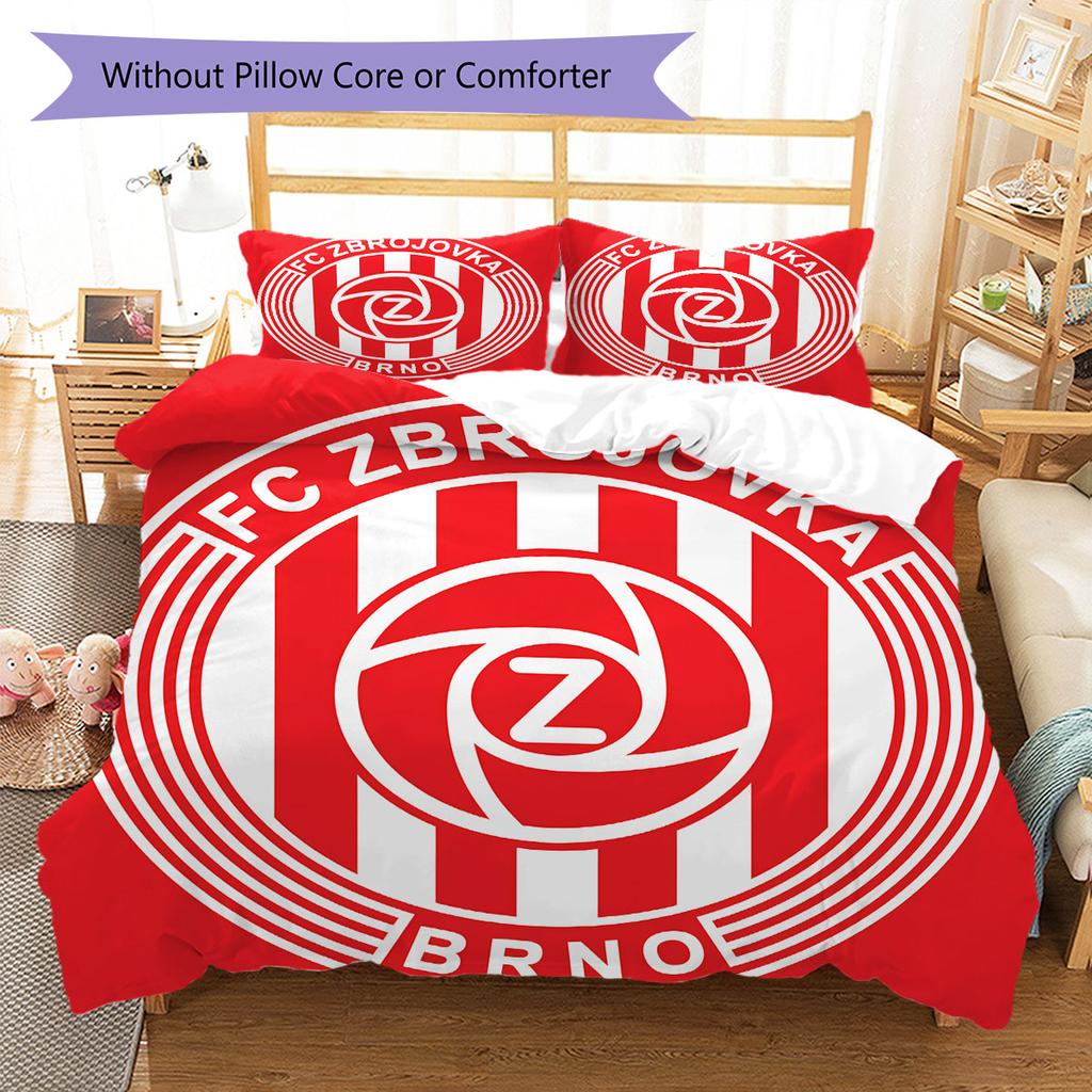 FC Zbrojovka Brno Bedding Quilt Set Quilt Cover Pillowcase Home Decoration Birthday Gift (1 * Duvet Cover + 2 * Pillowcase, Without Core)