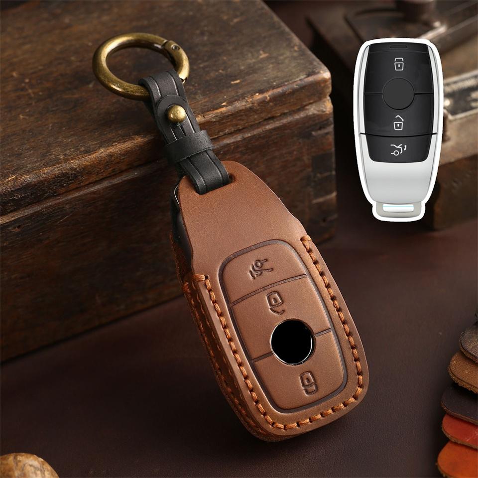 

Автомобильный брелок чехол защитный чехол для Mercedes Benz ECGMRS класс W204 W212 W176 GLC CLA GLA AMG автомобильные аксессуары брелок коричневый