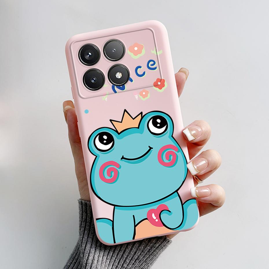 For Xiaomi POCO F6 Pro Case Cute Bear Cartoon Frog Silicone Soft Rubber Camera Protector Case POCO F6 Pro Case POCO F6 Pro Cover
