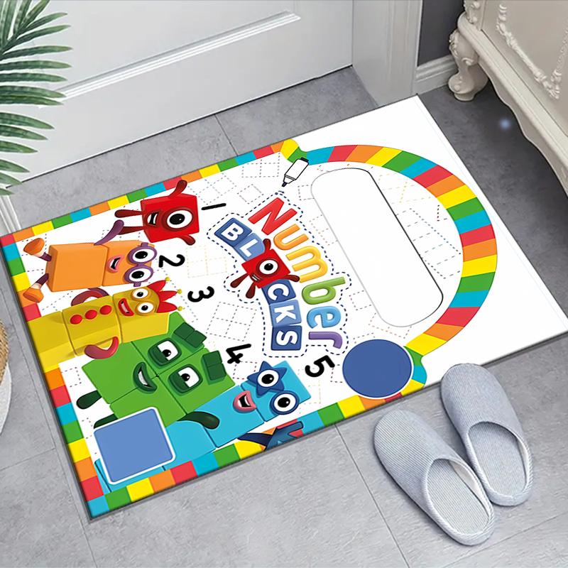 1pc 3D-Number-Blocks-Cartoon Design Area Rug - Non-Slip, Soft & Cozy Floor Mat for Living Room, Bedroom, Office - Indoor/Outdoor Decorative Carpet