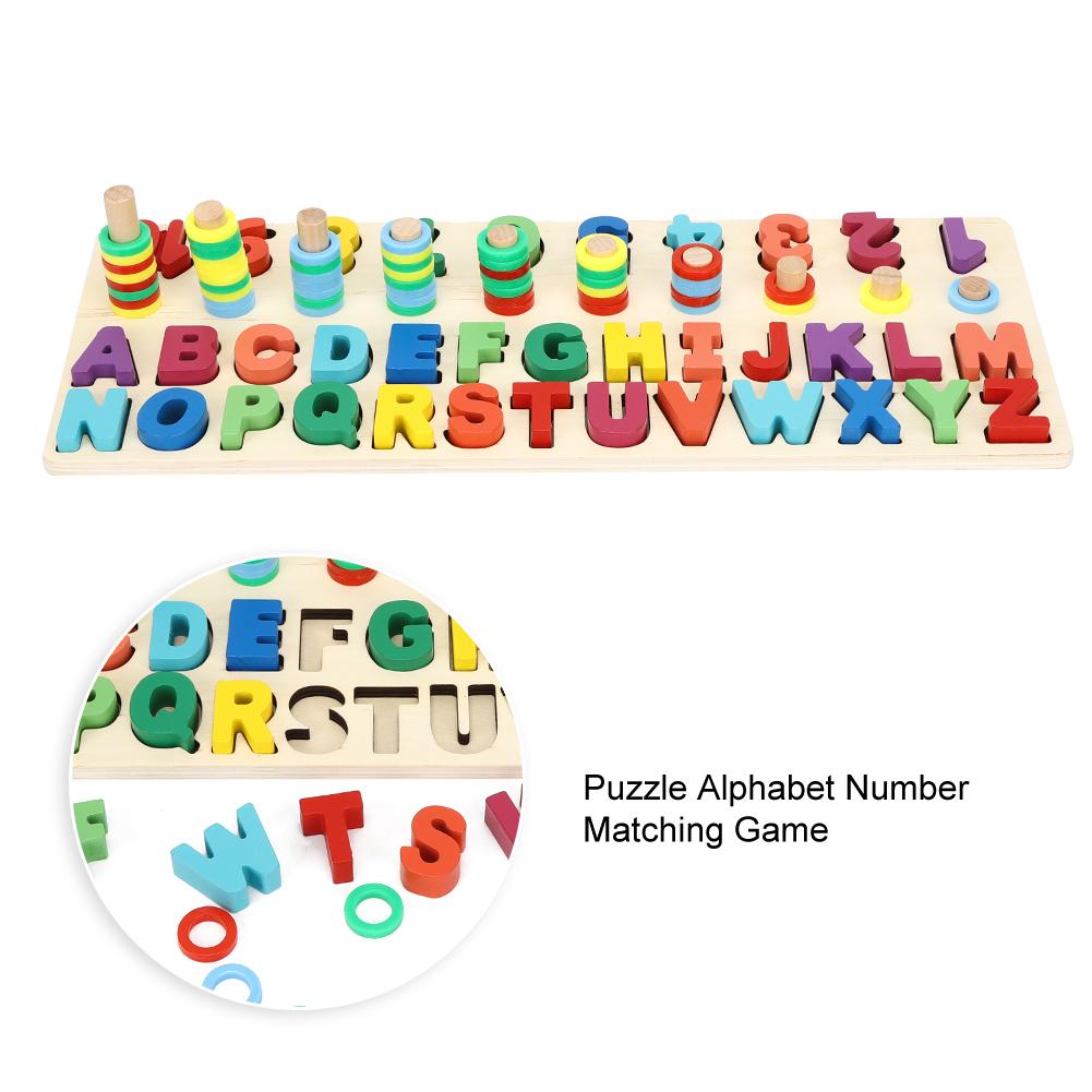 Jucării de Potrivire Numere Litere Alfabet din Lemn pentru Copii Învățare Preșcolară Jucărie Educativă Puzzle