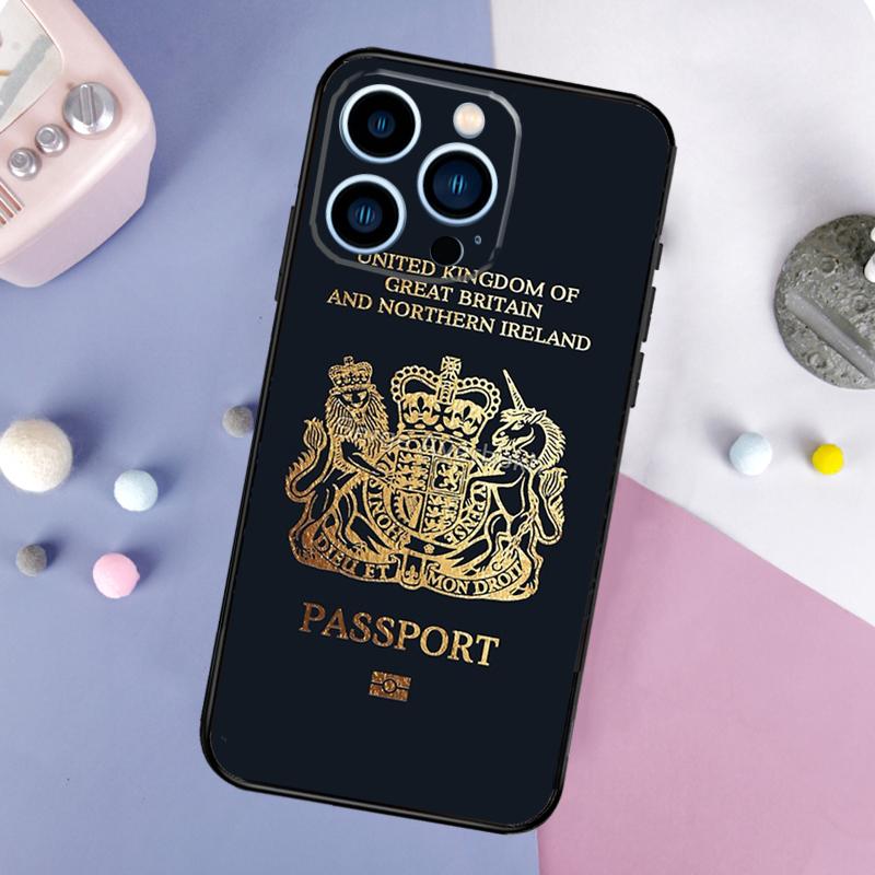 United Kingdom British Passport Phone Case For iPhone 17 Pro Max 16 13 12 11 14 15 Pro Max Plus Mini 16e 17 Air Back Cover