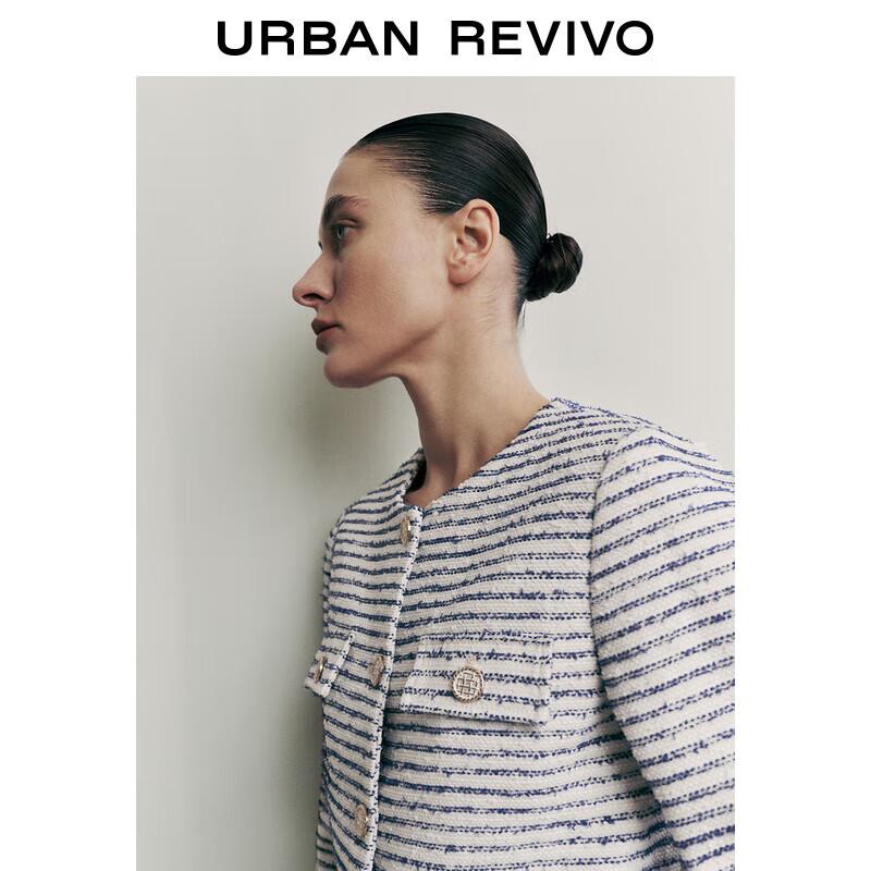 UR 2024 Spring Women's Retro Striped Casual Jacket