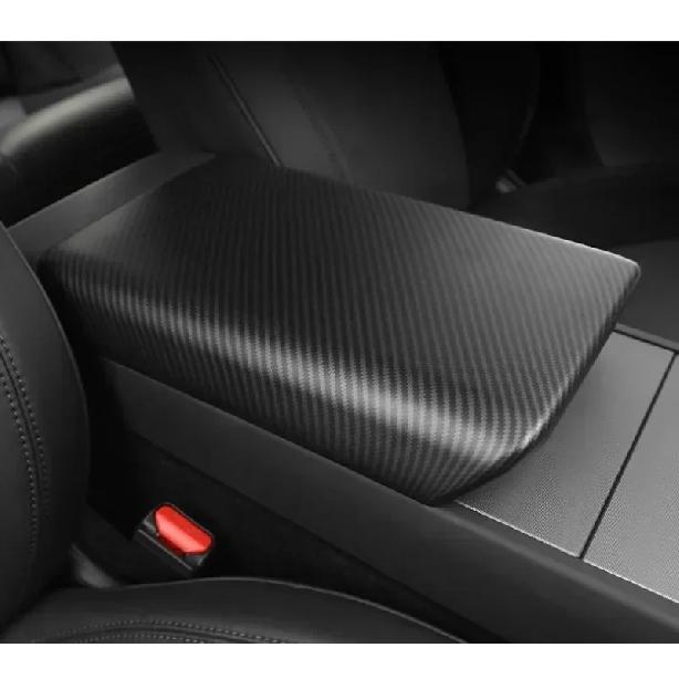 For Tesla Model Y Juniper 2025 Model 3 Highland Carbon Fiber ABS Case Center Console Arm Rest Lid Central Armrest Box Pad Cover