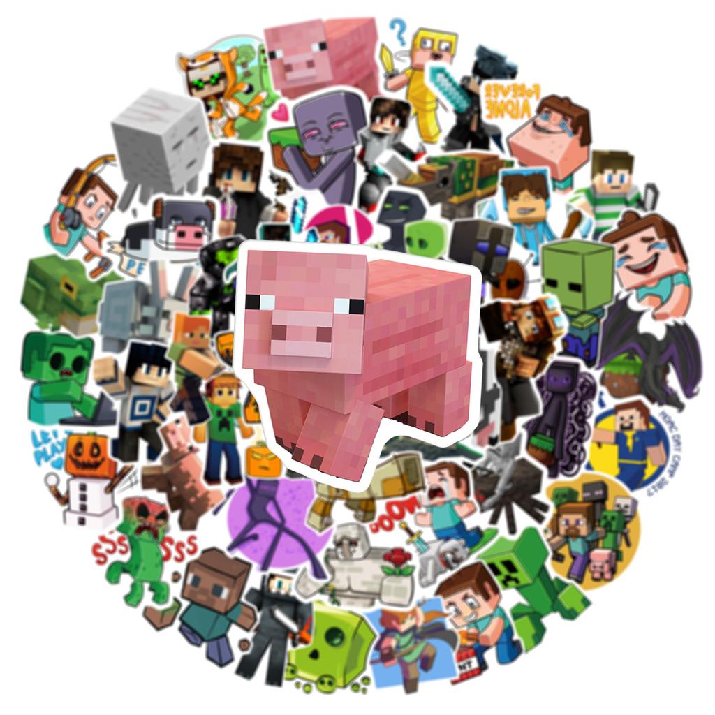 Minecraft Graffiti Stickers 100 Pcs Creative Decals for Toys, Speakers, Scooters, Motorcycles Waterproof Durable DIY Sticker Pack