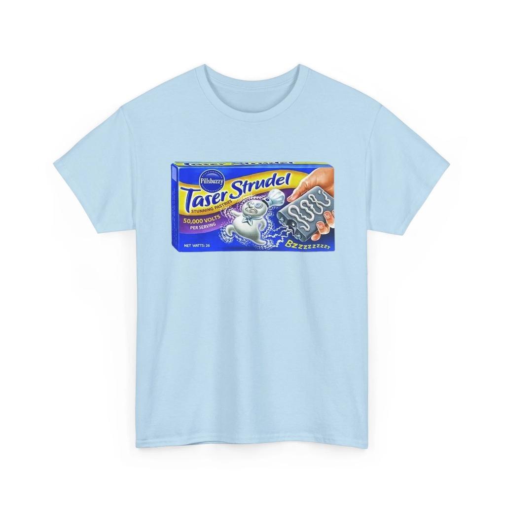 Wacky Packages Taser Strudel Printed T Shirt Funny Toaster Strudel Parody