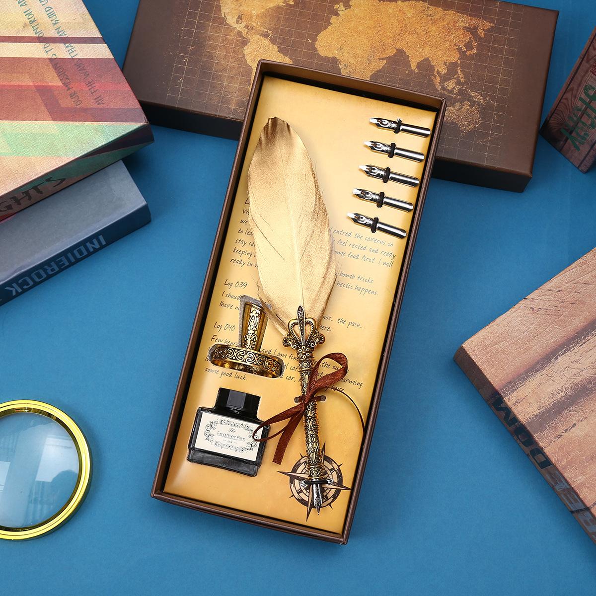 

Перьевая ручка, Подарочная коробка в стиле ретро, Подарок на день рождения, Британские мальчики и девочки, Студенческое перо для макания 0.5mm