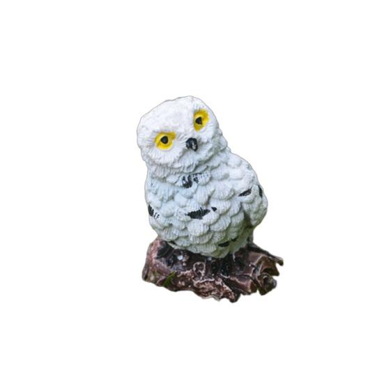 Mini Owl Figurine, Resin Tiny Owl Statue, Miniature Bird Ornament, Micro-Landscape Decoration for Succulents Planters Moss Bottles Fairy Garden