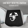 For Abarth Car Logo Seat Headrest Cover Suede Perforated Pillowcase Pad 500 FR FIAT Linea Panda DobloAlbea Astra Bravo