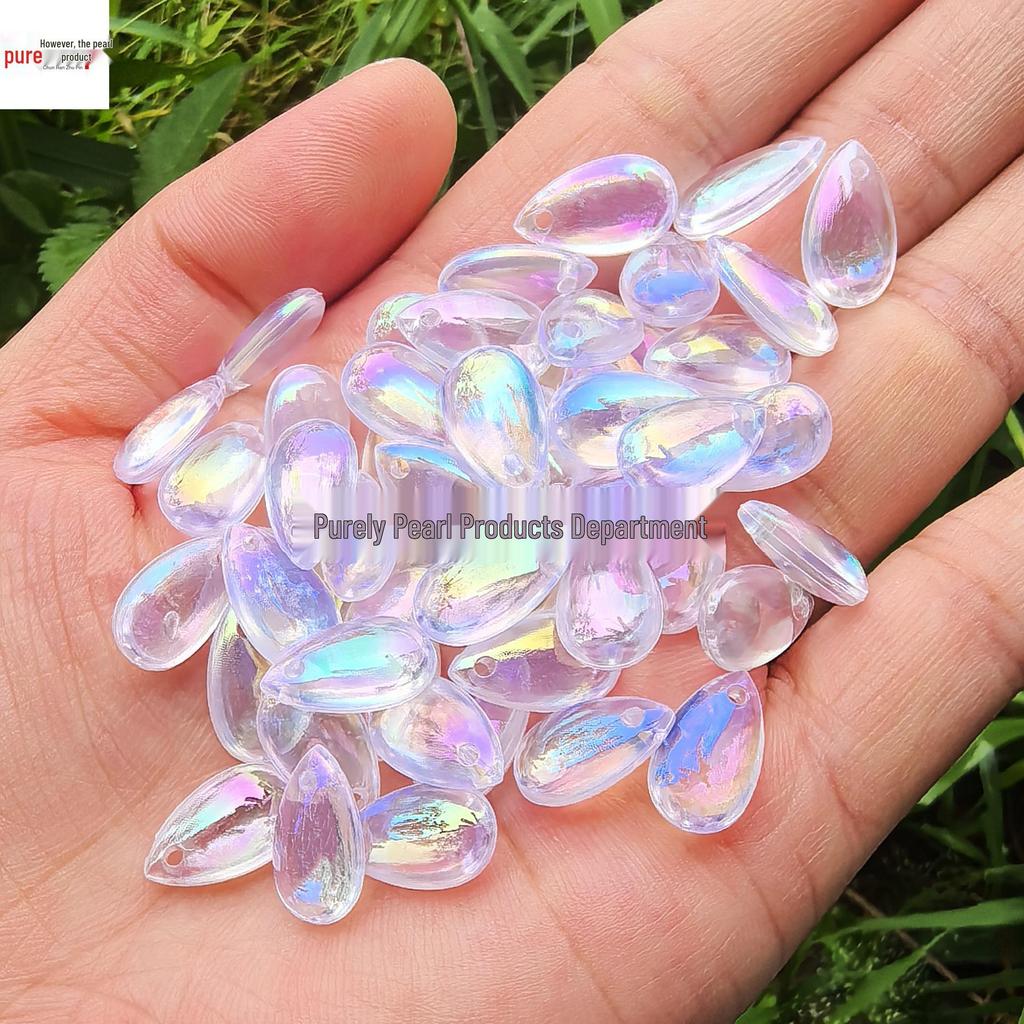 8x14mm Glossy Teardrop Beads for Handmade DIY Weaving, Hairpin Headdresses, and Tassel Pendants