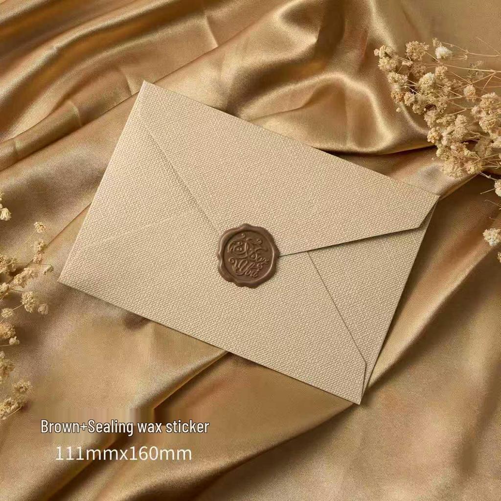 Briefset im Retro-Chinesischen Stil: Hanfpapier, Kraftumschläge, Postkarten & Siegelwachs