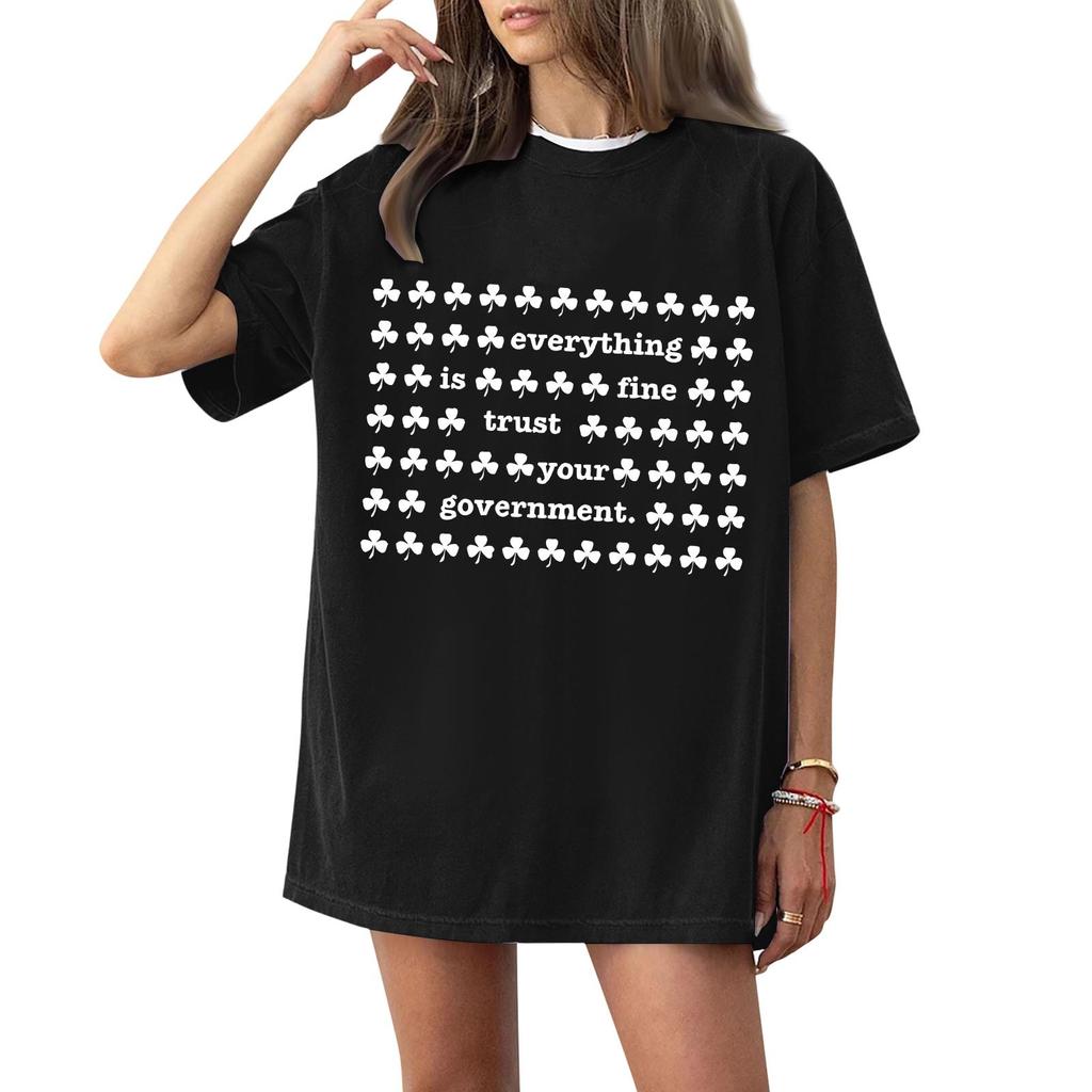 Women's And Men's Fashionable Round Neck Casual Print Short Sleeved T-shirt Top