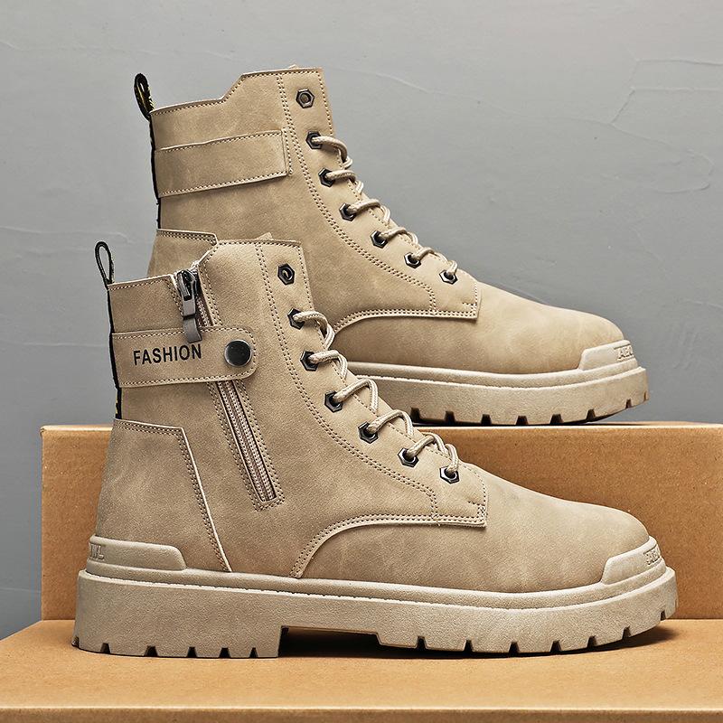 Douchuan Men s British Style Black Leather Martin Boots - Versatile Casual Trendy High-Top for Winter 39 Men s 1690₽