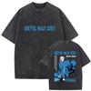 Game Devil May Cry Dante Vintage Acid Washed T-shirt Men Gothic Retro Fashion Short Sleeve T Shirts Male Hip Hop Streetwear