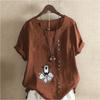 Women's Fashion Animals Prined Short Sleeve T-shirt Loose Cotton Shirt Casual Loose Summer Blouse Tops Plus Size