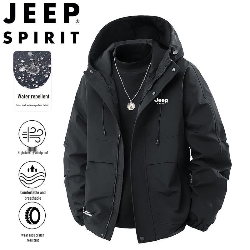 

JEEP SPIRIT Men s Casual Outdoor Hooded Jacket L
