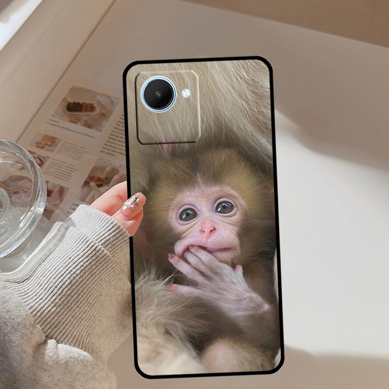 Cute Baby Monkey Animal For Realme 14 Pro Plus 10 11 12 13 GT 6 6T 5 GT7 Pro C67 C61 C55 C53 C51 C21Y C25S C75 Case