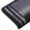 vidaXL Treppenmatten Selbstklebend 15 Stk. 65x21x4 cm Schwarz und Grau