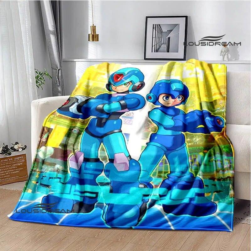 Rockman Game Cartoon Printed Blankets Warm Blanket Soft and Comfortable Home Travel Bed Blanket Picnic Blanket Birthday Gift