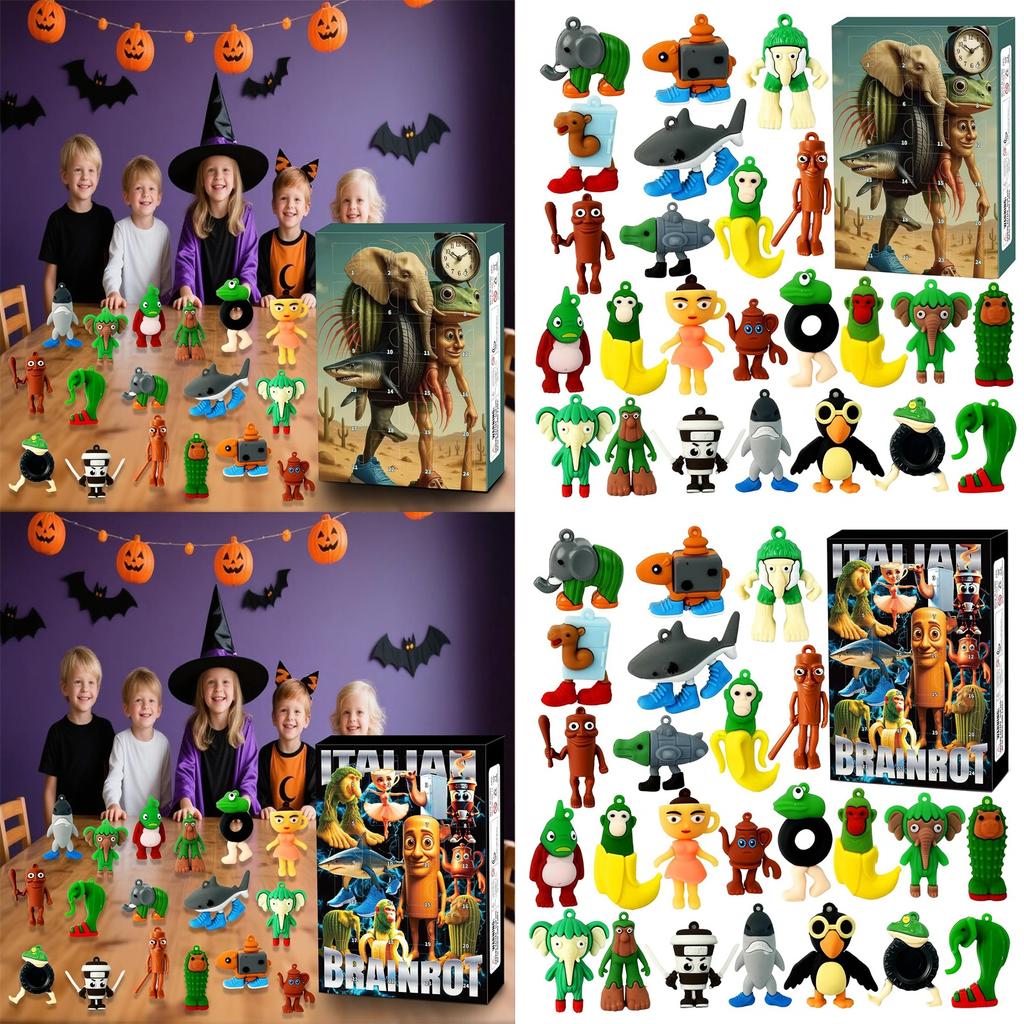 Advent Calendar, Advent Calendar ,Toys,24 Day Figurine,Halloween Countdown Calendar For Kids Party ,Gift