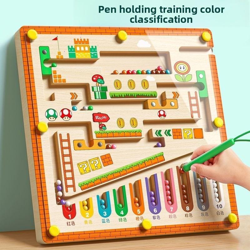 Non-Toxic Magnetic Color And Number Maze Learning Education Toys Color Matching Montessori Toys Toys Concentration Training For Child Gift