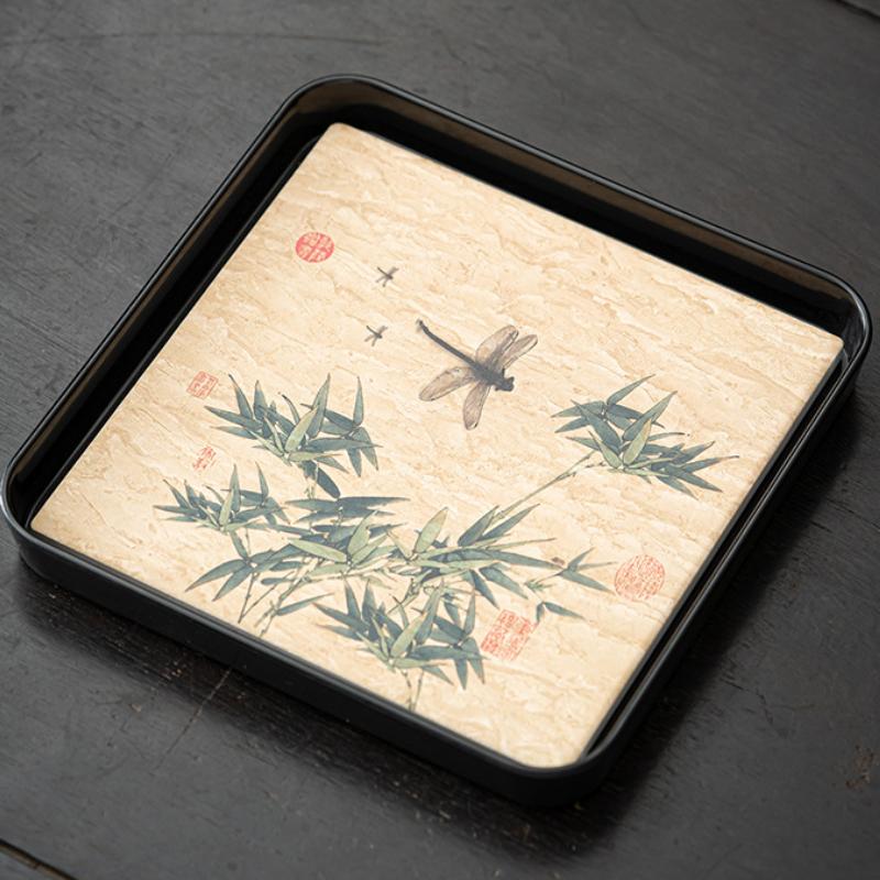 Chinese Creative Tea Tray Retro Water Absorption Serving Coffee Trays Gongfu Kung Fu Teacups Holder Household Teaware Tea Table