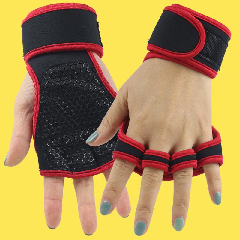 Unisex Half-Finger Fitness Gloves with Grip Straps for Pull-up, Dumbbell, Deadlift & Barbell Support
