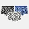 MiiOW 3ks modal pánské spodní prádlo AAA antibakteriální oversized kostkované spodní prádlo boxerské šortky L-4XL