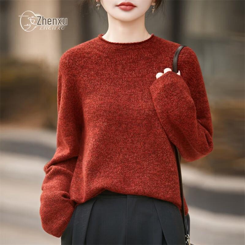 Zhenxu Damen Verdickter Nahtloser Pullover aus Woll-Kaschmir-Mischung