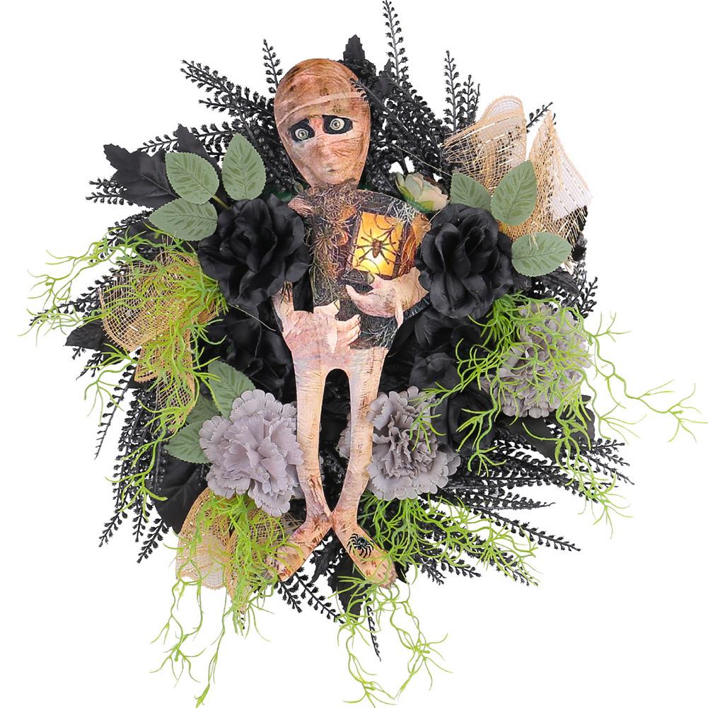 

Венок мумии на Хэллоуин, подвесное украшение на окно, страшная мумия на Хэллоуин, приветственный венок для входной двери 40cm
