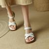Open-toed retro thick-heeled sandals women's versatile summer 2025 new simple one-word buckle temperament high-heeled sandals