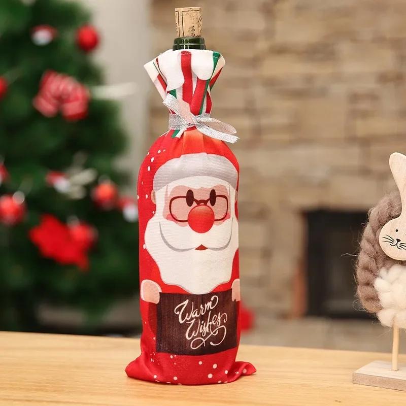 Christmas Wine Bottle Cover Merry Christmas Decorations For Home  Christmas Ornament Xmas Navidad Natal Gifts New