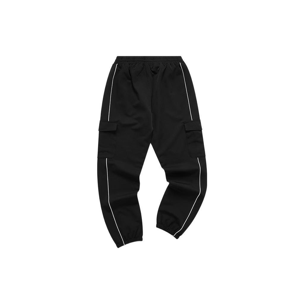 FILA Fusion Letter Logo Print Big Pocket Loose Cuff Sports Pants Women bottoms Black T11W112801F-BK