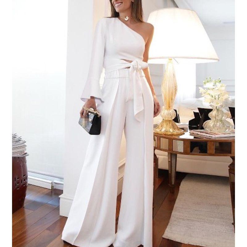 

Комбинезон из двух частей на одно плечо со шнуровкой White XL