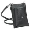 Ricky's Embossed Crocodile Black Smartphone Pouch [Right-Handed] 2-Way Compact Vertical Smartphone Shoulder Bag with Card Pockets, Smartphone,