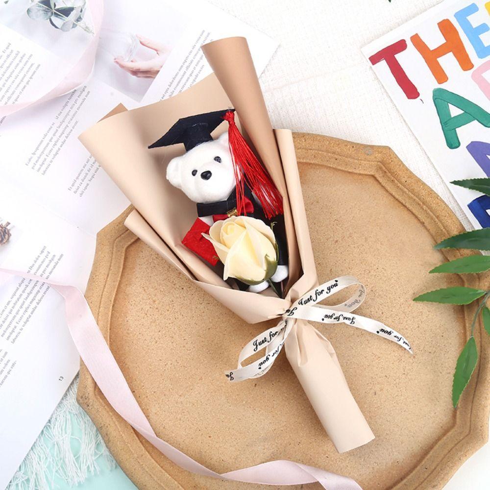 Gift Graduation Bear Bouquet Stunning Cartoon Lovely Bear Cute Doctor Bear Bouquet Valentine'S Day