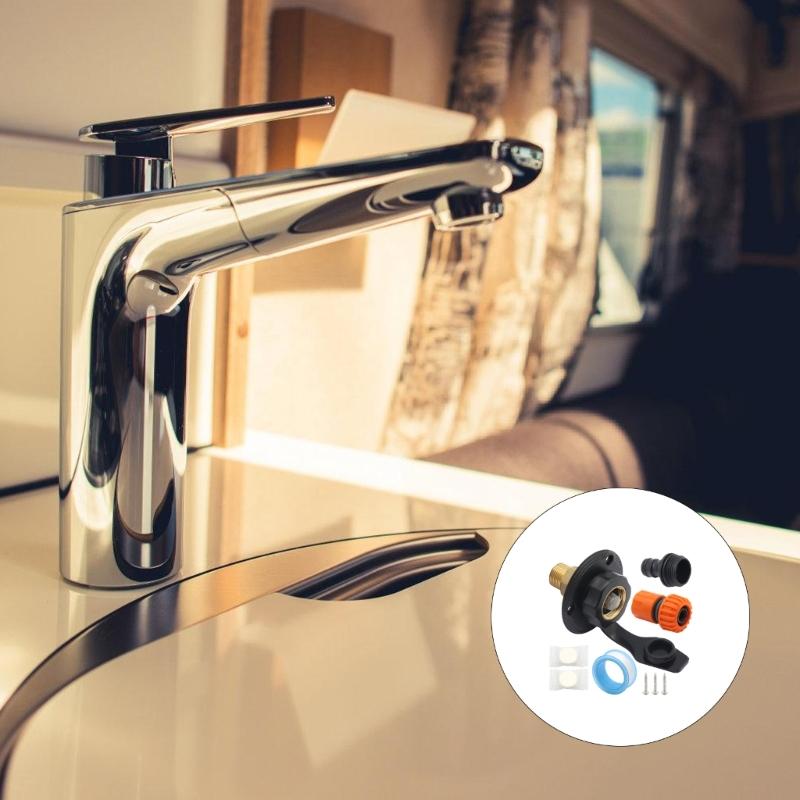 Leak Resistant RVs Water Connection Kit Lead Free Brass Components And Universal ABS Housing Water Fill Hatches Inlet