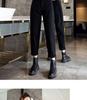 2025 Winter Black Velvet Thickened High-Waist Slimming Loose Harem Jeans for Petite Women
