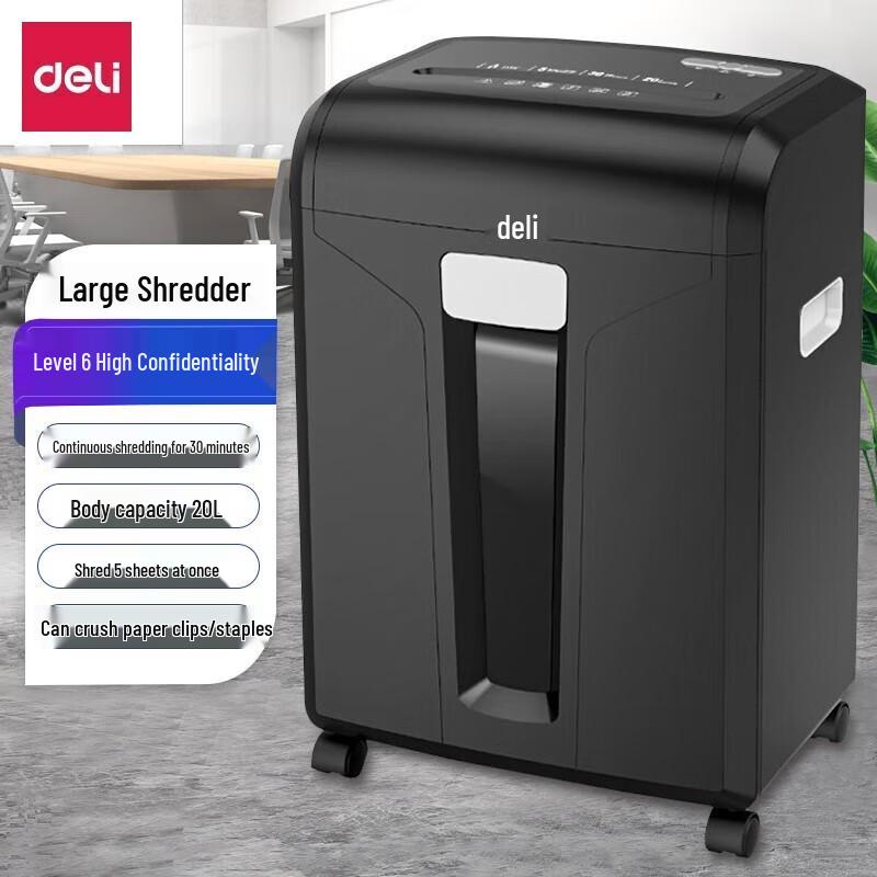 

Deli 14404 Commercial P-6 Cross-Cut Paper Shredder CN plug (adapter included)