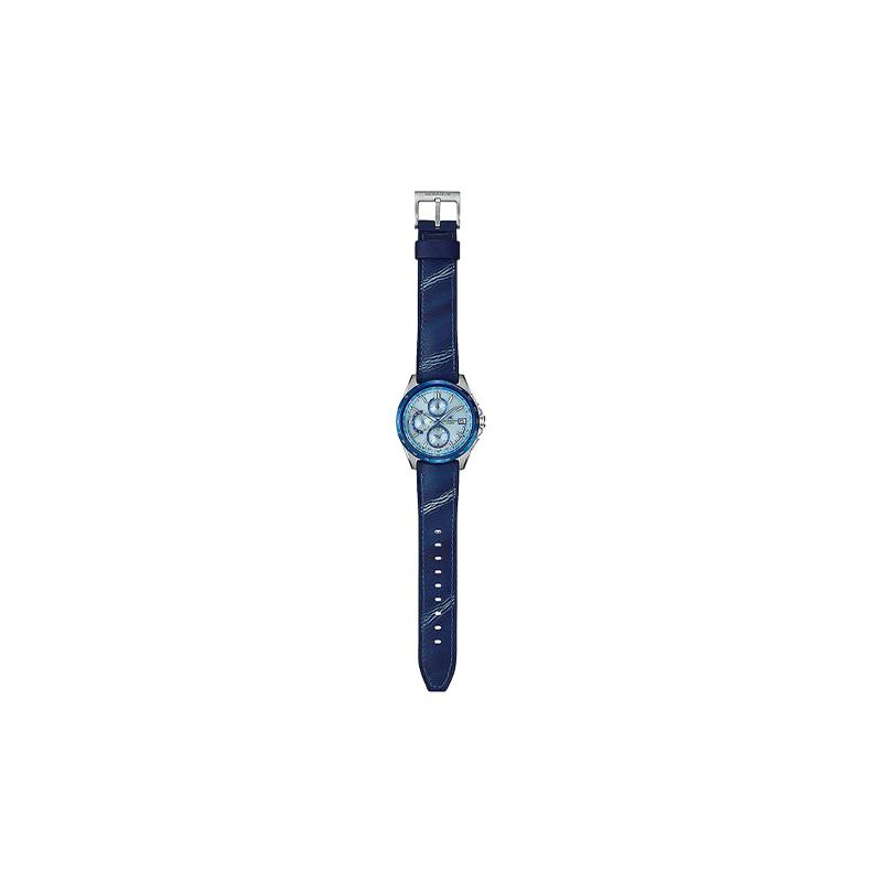 Casio OCEANUS Serie - Scheiben-Multifunktionszeiger, Quarzwerk, Lederarmband, japanische und koreanische Uhr, Herrenuhr, blau OCW-T2600ALB-2AJR