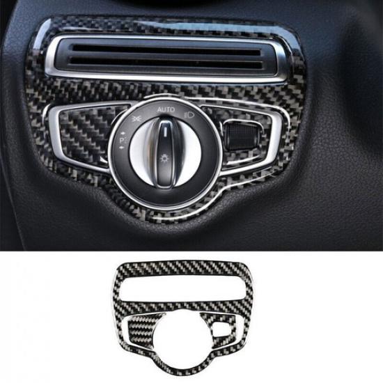 Function Control Button Frame Trim 3X For Mercedes-Benz GLC 2016-21 Carbon Fiber