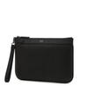 Black Cowhide Clutch Bag With Logo Dbba6e031bk