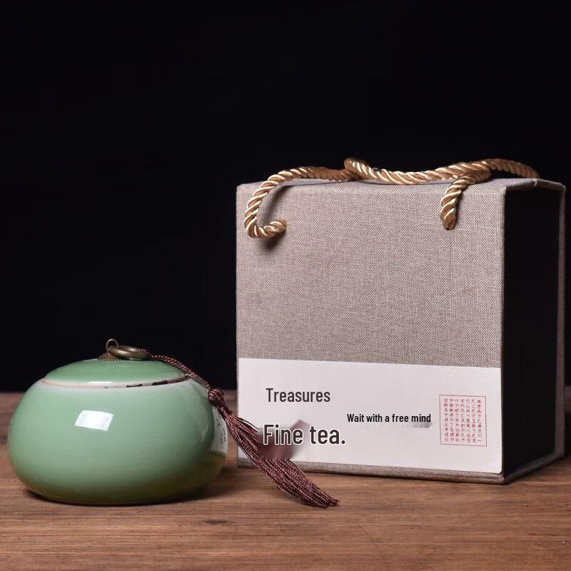 

Jiakangming Longquan Celadon Ceramic Tea Caddy