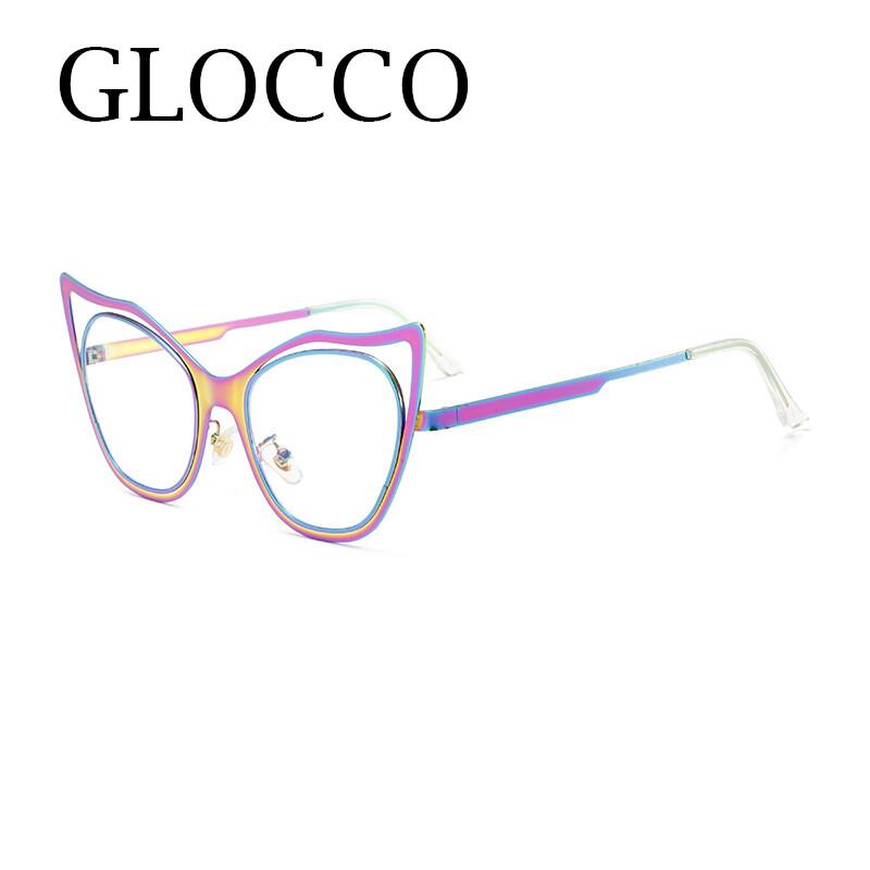 Glasses Blue Blocking Oversized Alloy Computer -1 -1.5 Screen Metal Colored Myopia Cat's Dioptersminus Feline Eye Light