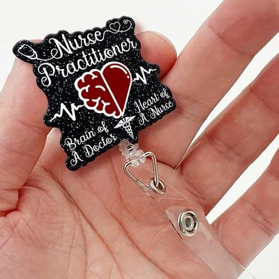 Scalable Black Badge Reel with Crocodile Clip. A Fun Medical ID Gift for Doctors & Nurses.