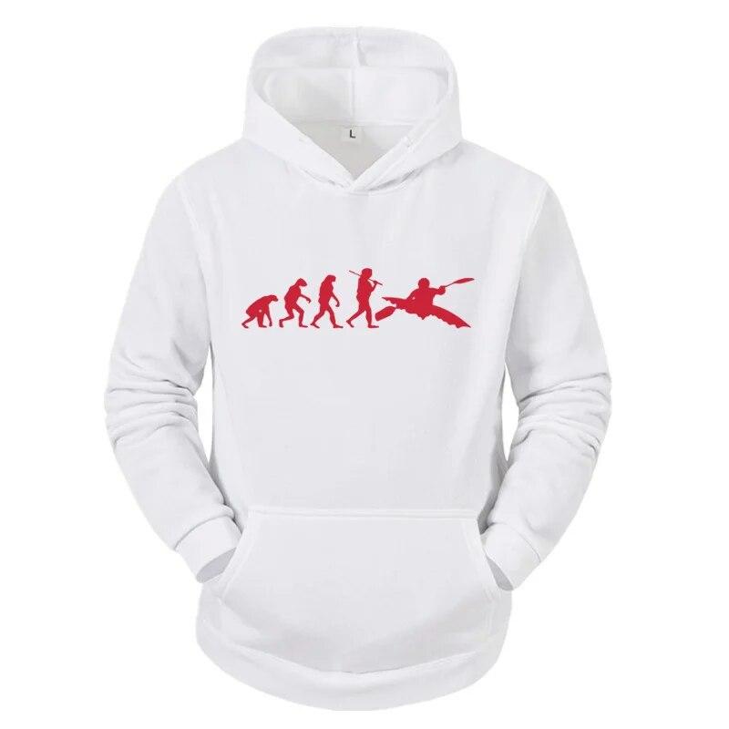 Ewolucja Kajakarstwa Ludzkiego Bluza z Kapturem Nowa Moda Najwyższa Jakość z Kapturem Casualowa Odzież Unisex Ewolucja Projektu Kajaka Bluzy