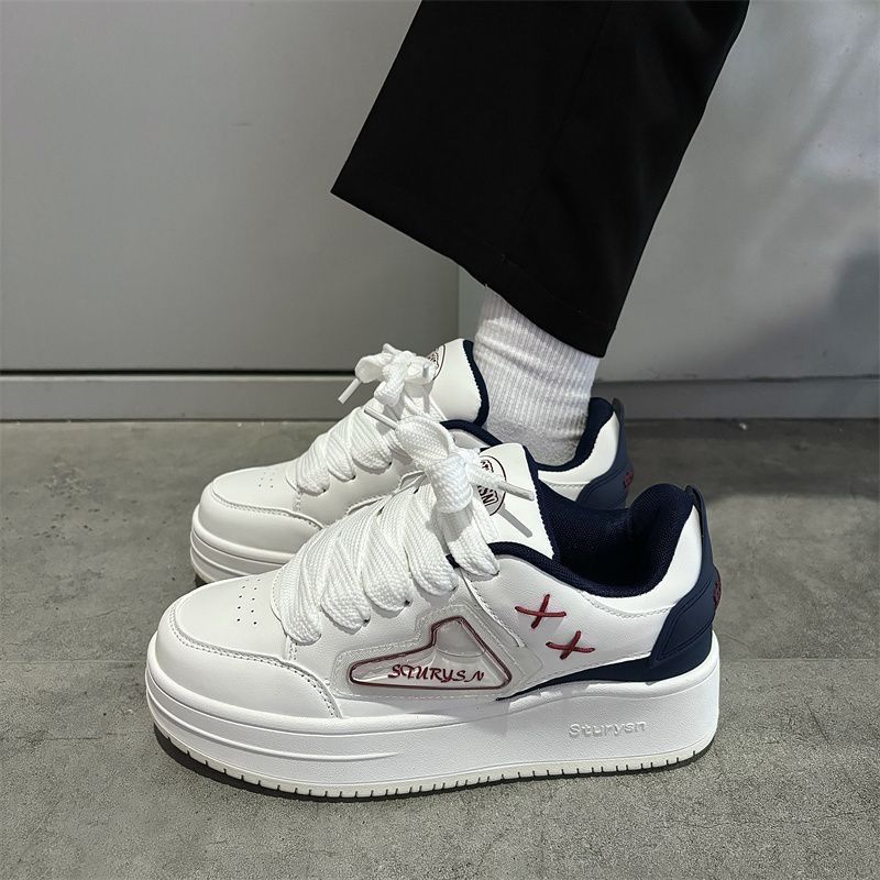 Niche dopamine street shot thick-soled heightening bread shoes ins super fire Korean version of high street versatile casual skateboard shoes