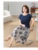 Summer 2025 Mom's Short-Sleeve T-shirt & Skirt Set for Middle-Aged Women