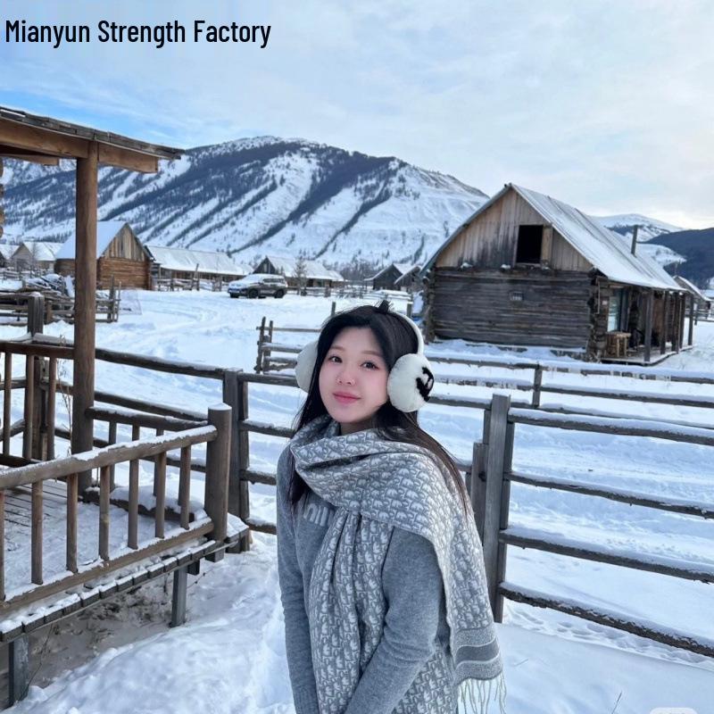 D-Bok Halsduk: Mångsidig Sjal i Imitationskashmir för Kvinnor & Par - Koreansk Stil Höst/Vinter Mode