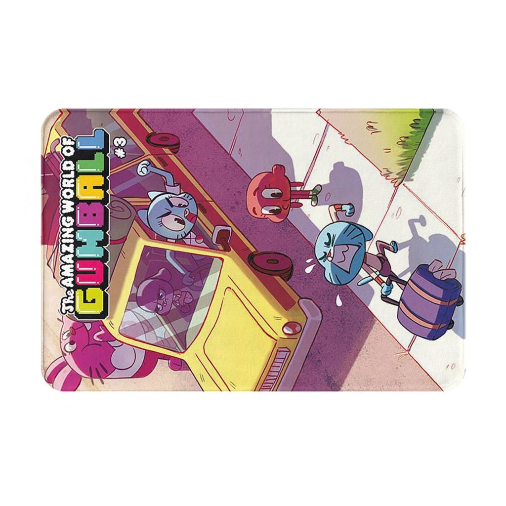 Die erstaunliche Welt von Gumball Zeichentrickfilm Rutschfeste Fußmatte Bodenmatte Kissen Teppich für Küche Eingang Zuhause Schlafzimmer Fußmatte Matte